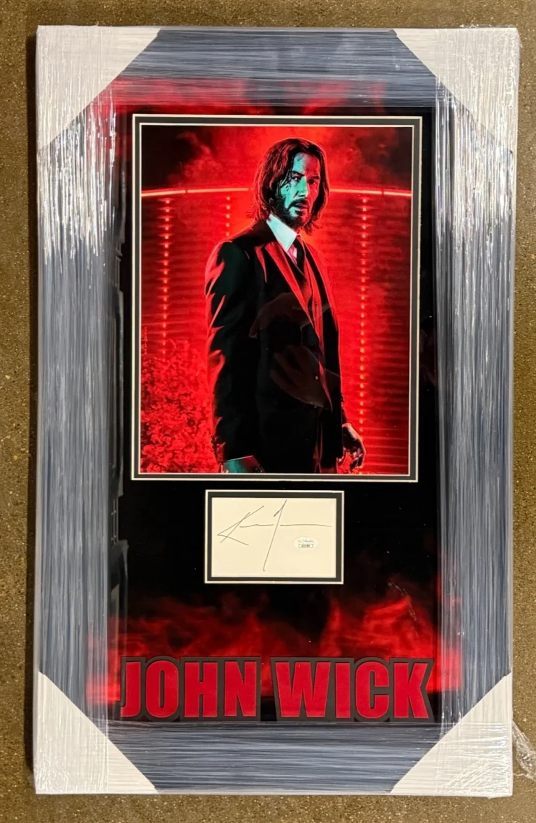 Keanu Reeves Signed Framed John Wick Cut Autograph Showcase JSA COA
