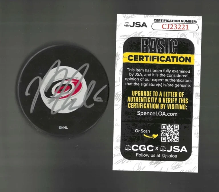 Mike Reilly Signed Carolina Hurricanes Puck JSA COA