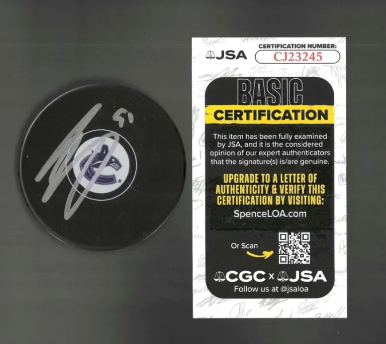 Evander Kane Signed Vancouver Canucks Puck JSA COA