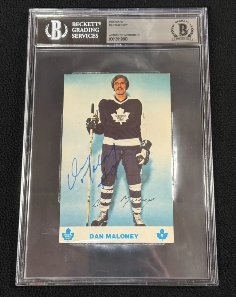 Dan Maloney Signed Toronto Maple Leafs Postcard Beckett Certified