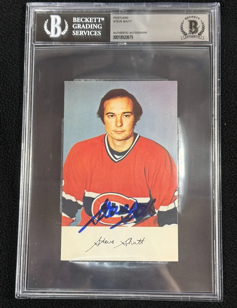 Steve Shutt Signed Montreal Canadiens Postcard Beckett Certified