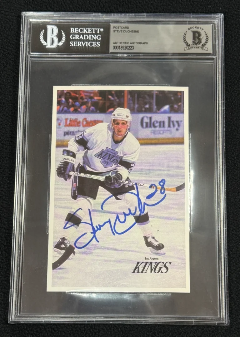 Steve Duchesne Signed Los Angeles Kings Postcard Beckett Certified