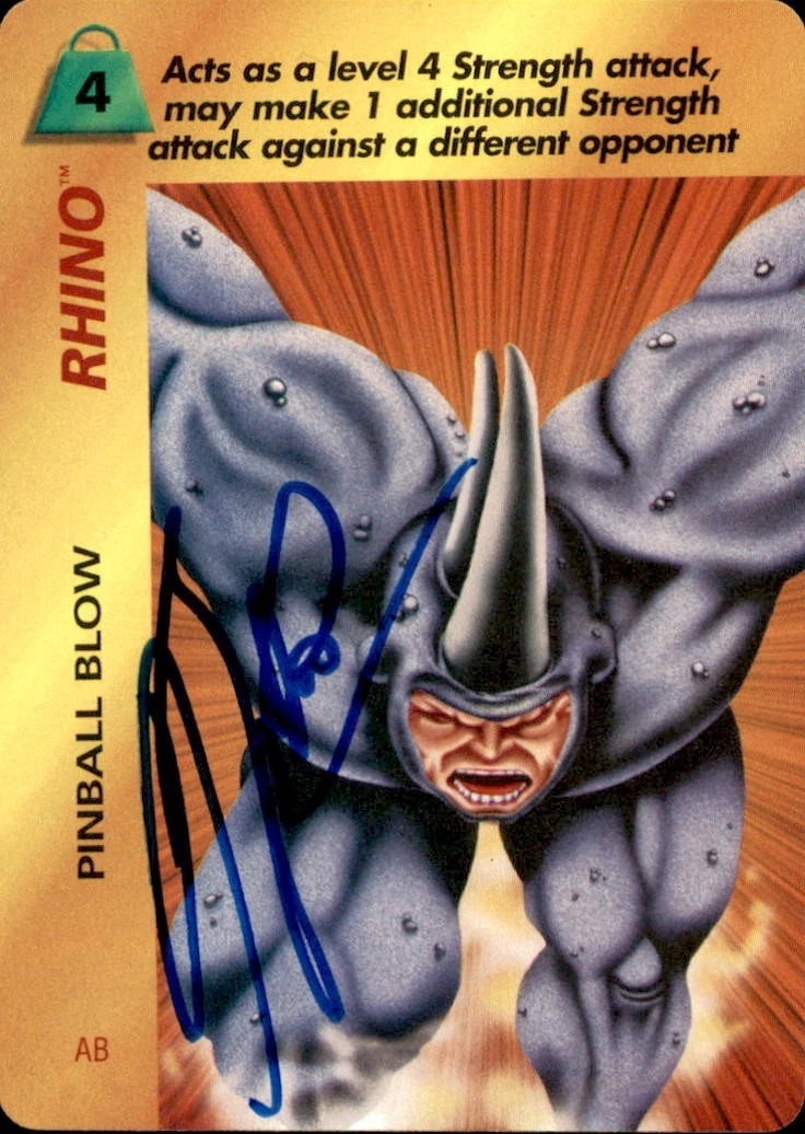 Rhino Signed 1995 Marvel Card WWE WWF ECW TNA Impact