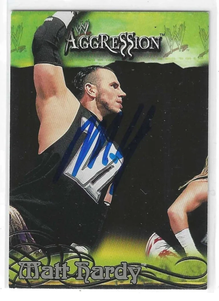 Matt Hardy Signed 2003 Fleer WWE Aggression Card #63