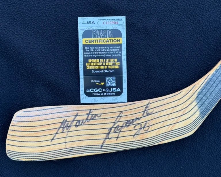 Martin Lapointe Full Name Signed Detroit Red Wings Hockey Stick JSA COA