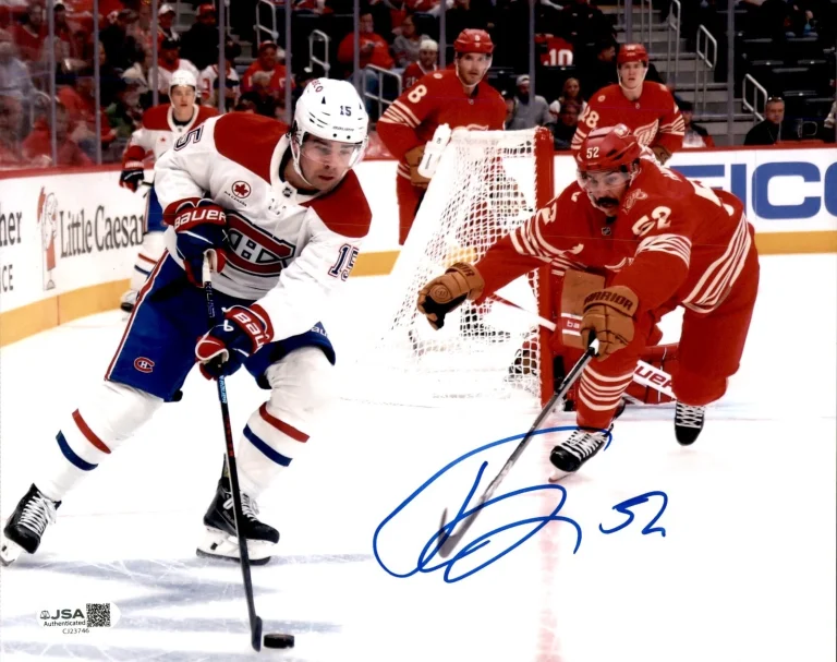 Travis Hamonic Signed Detroit Red Wings 8x10 Photo #1 JSA COA