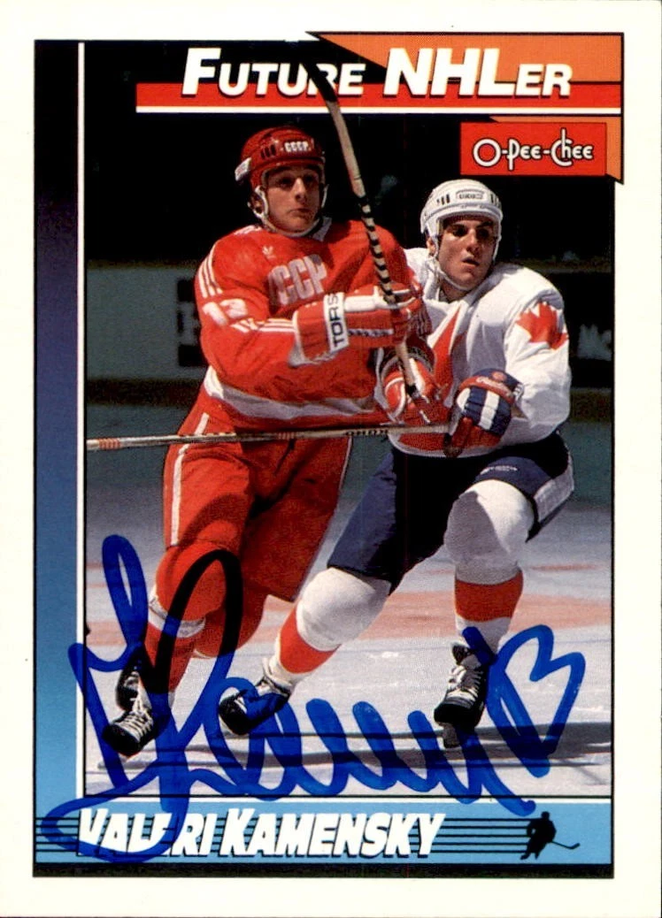 Valeri Kamensky Signed 1991/92 O-Pee-Chee Rookie Card #513 Quebec Nordiques