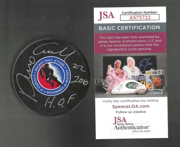 Dino Ciccarelli Signed Detroit Red Wings Hockey Hall Of Fame Puck JSA COA HOF