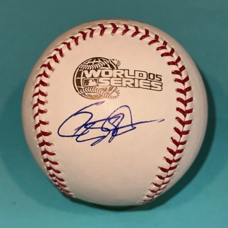 GEOFF BLUM (Astros) Signed Official 2005 WORLD SERIES Baseball Beckett (BAS)