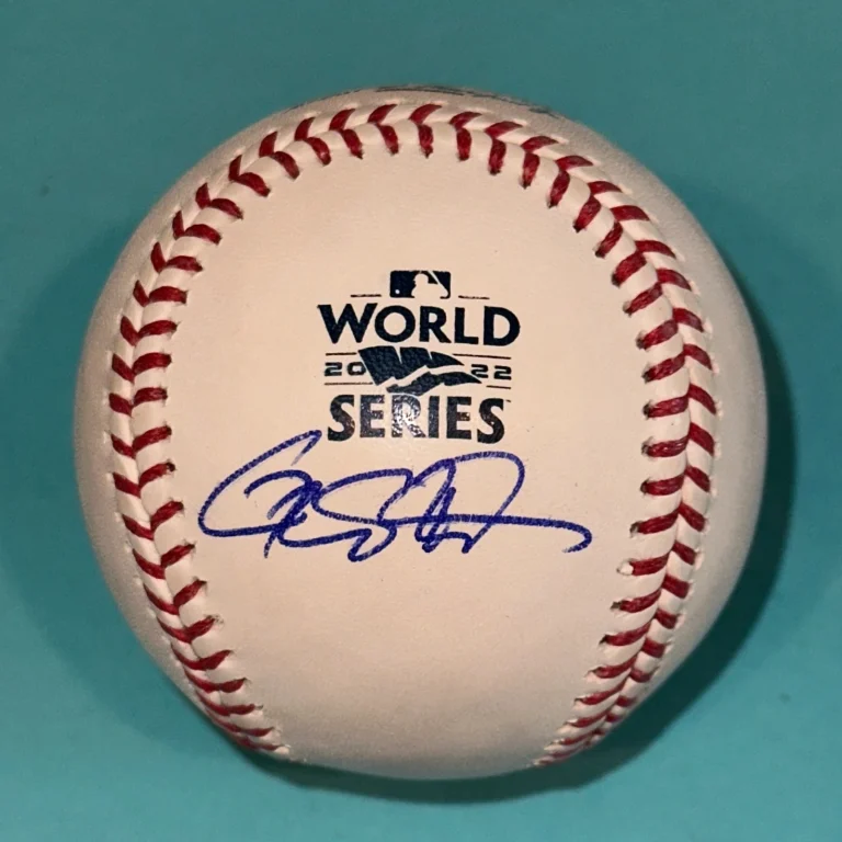 GEOFF BLUM (Astros) Signed Official 2022 WORLD SERIES Baseball Beckett (BAS)