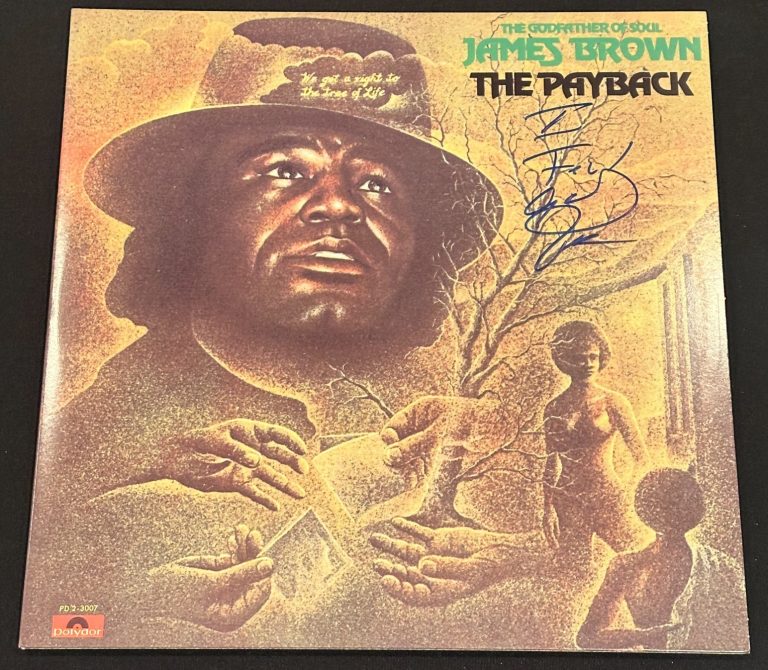 JAMES BROWN Signed Mind Power LP ALBUM COVER Beckett Auth (BAS) LOA