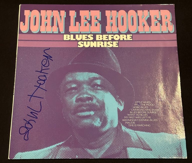 JOHN LEE HOOKER Signed Blues Before Sunrise LP ALBUM COVER Beckett (BAS) LOA