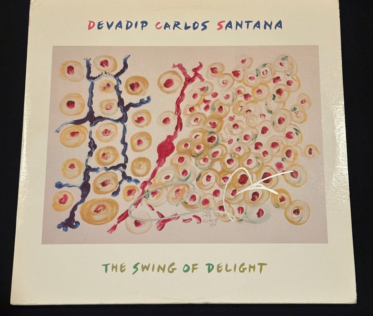 CARLOS SANTANA Signed Swing of Delight LP ALBUM COVER Beckett (BAS) LOA AUTO 10