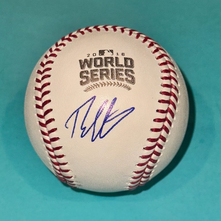 THEO EPSTEIN (Cubs) Signed Official 2016 WORLD SERIES Baseball Beckett (BAS)