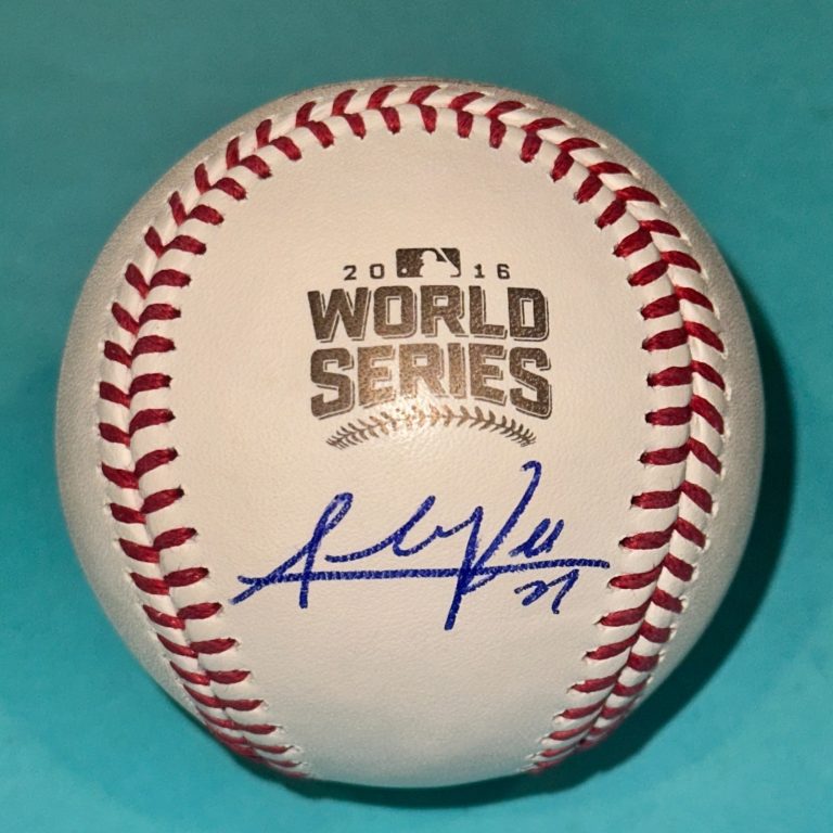 ADDISON RUSSELL (Cubs) Signed Official 2016 WORLD SERIES Baseball Beckett (BAS)