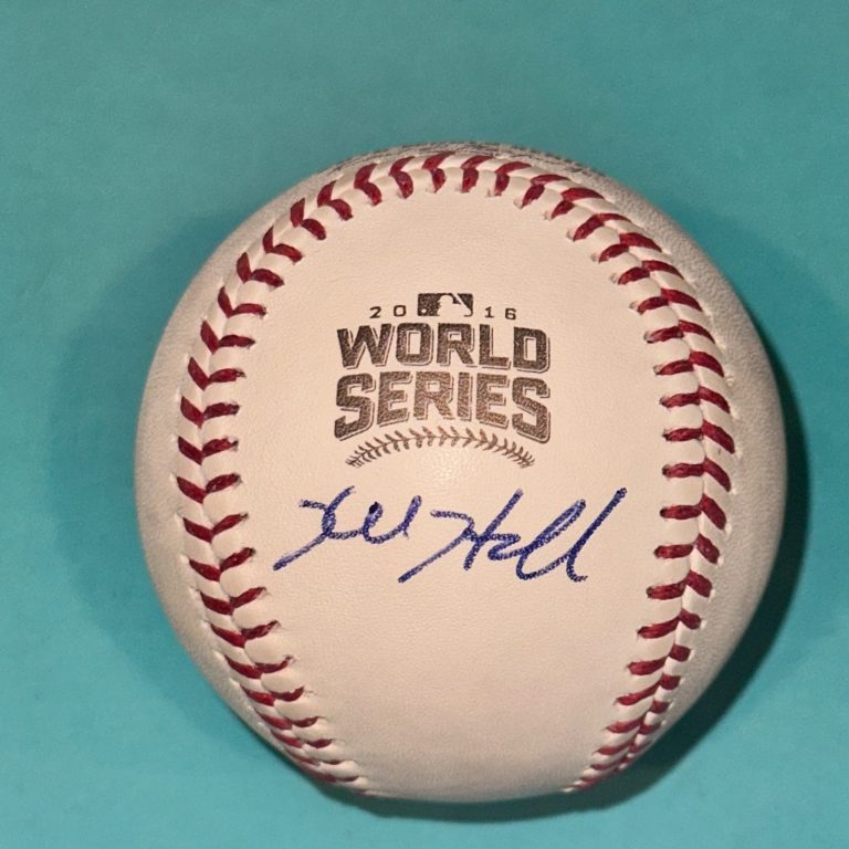 KYLE HENDRICKS (Cubs) Signed Official 2016 WORLD SERIES Baseball Beckett (BAS)