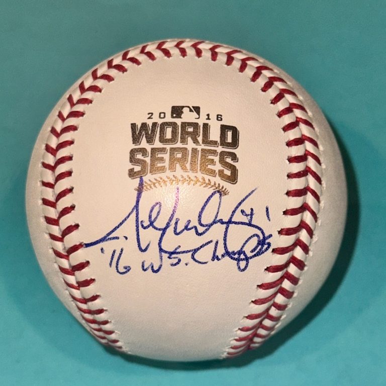 JOHN LACKEY (Cubs) Signed Official 2016 WORLD SERIES Baseball Beckett w/ INSC
