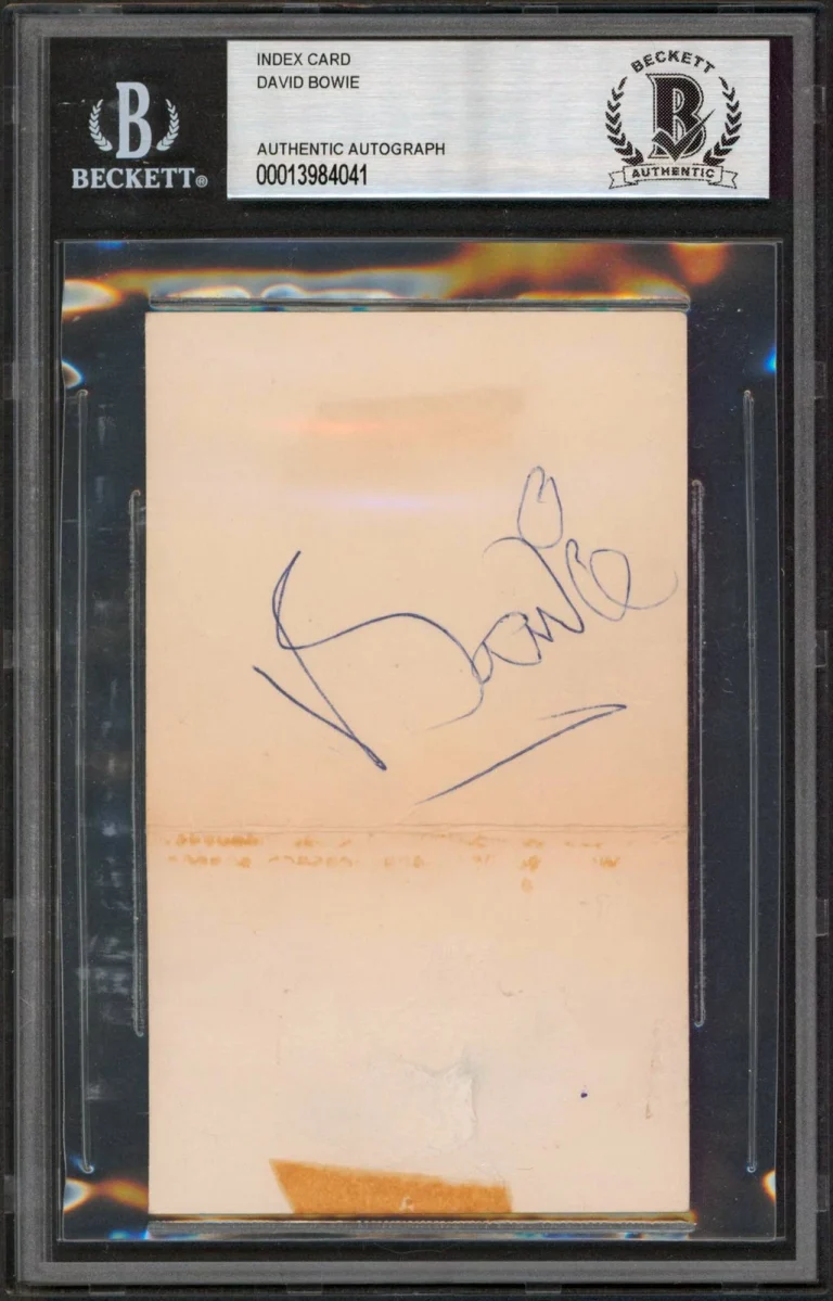 David Bowie Authentic Signed 3x5 Index Card Autographed BAS Slabbed