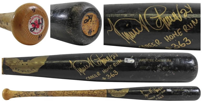 Tigers Miguel Cabrera Career Home Run #363 Signed '13 Game Used Sam Bat MLB PSA
