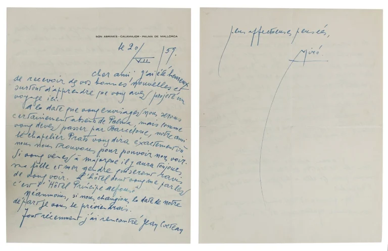 Joan Miro Authentic Signed 8.5x11 1959 4 Page Handwritten Letter BAS #AC26717