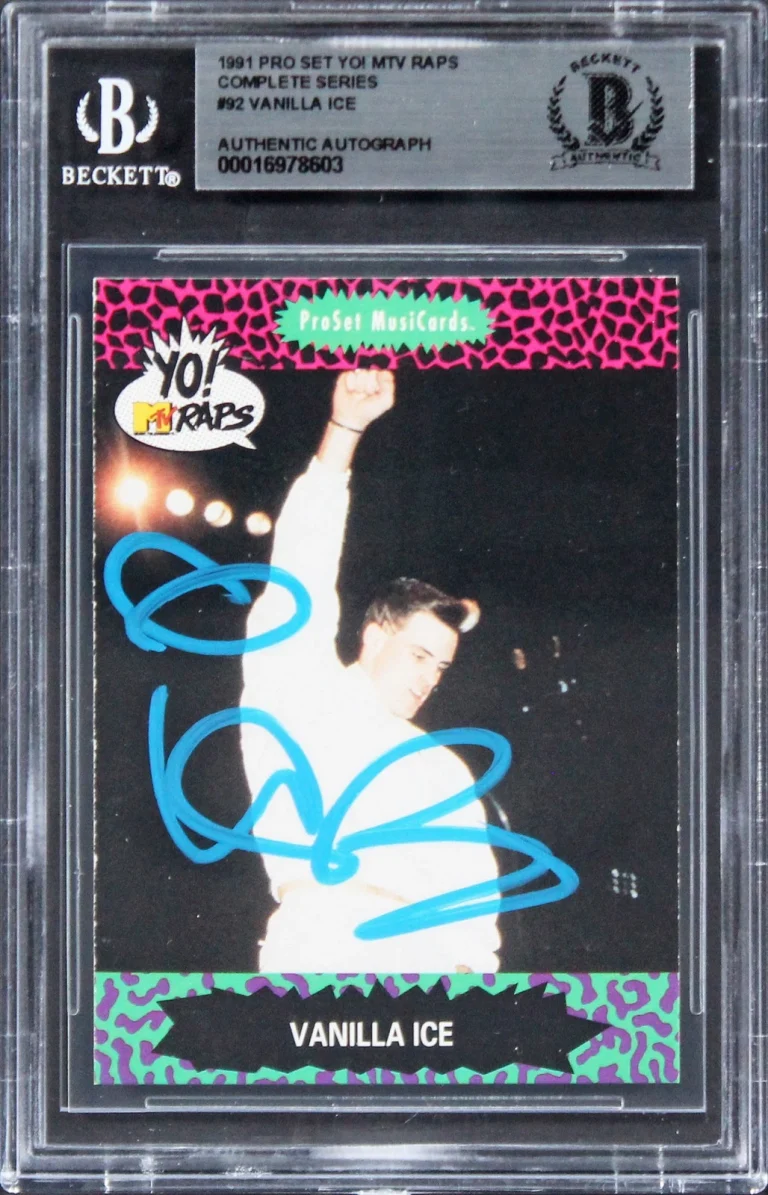 Vanilla Ice Signed 1991 Pro Set Yo! MTV Raps Complete Series #92 Card BAS Slab