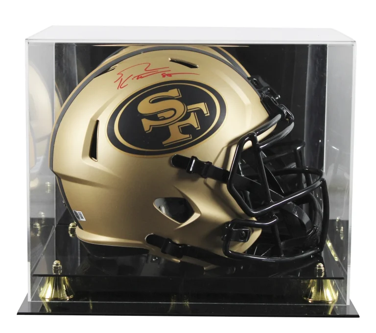 49ers George Kittle Signed Rave Full Size Speed Rep Helmet W/ Case BAS Witnessed
