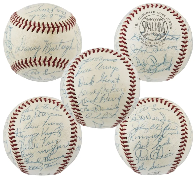 1957 Pirates (27) Clemente, Daniels, Smith, Friend Signed Giles Onl Baseball BAS