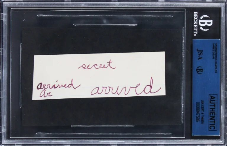 James Dean 1.5x4 Handwriting Sample From 5th Grade Notebook JSA #8947586