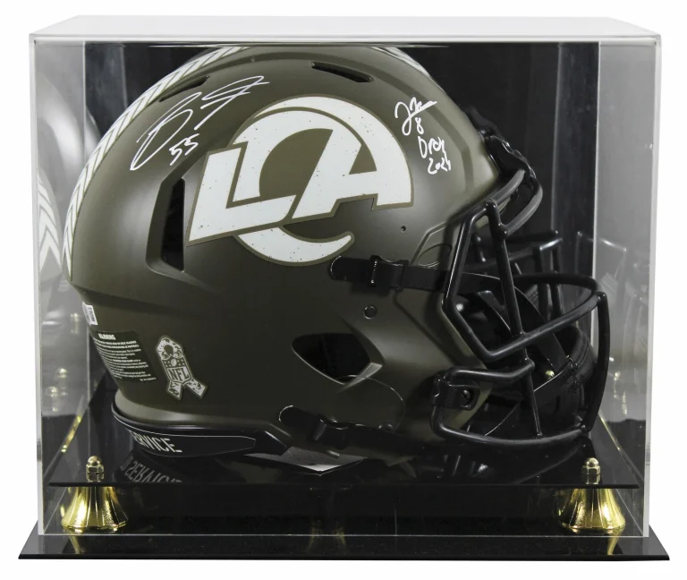 Rams Jared Verse & Braden Fiske Signed STS F/S Speed Proline Helmet W/ Case BAS