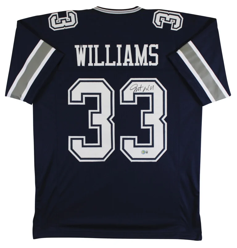 Javonte Williams Authentic Signed Navy Pro Style Jersey Autographed BAS Witness