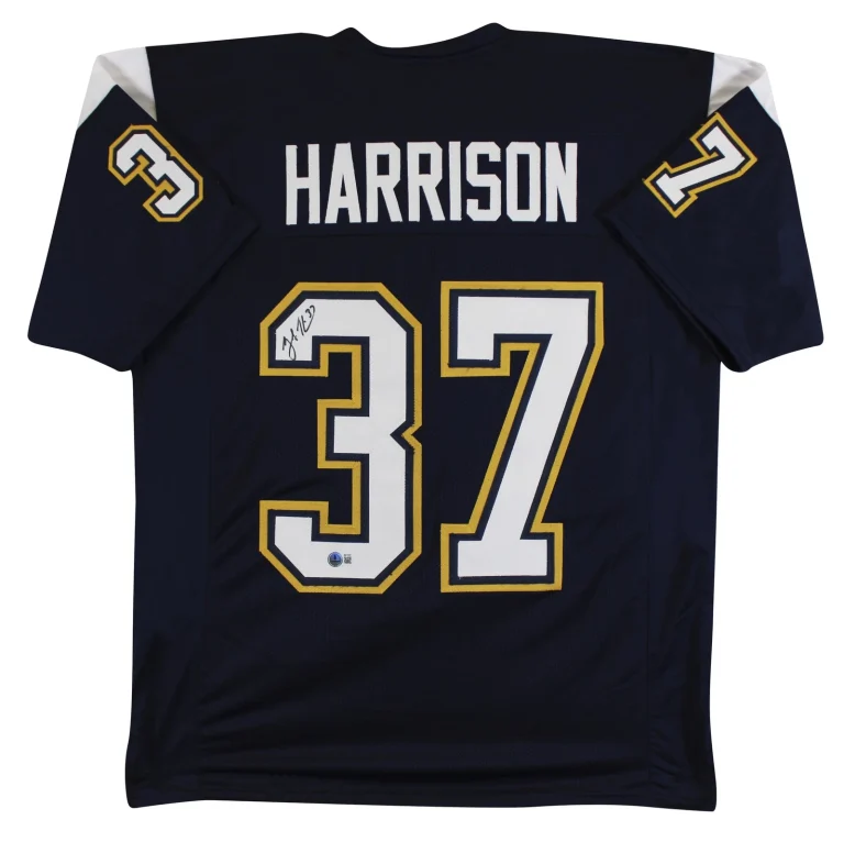 Rodney Harrison Authentic Signed Navy Blue Pro Style Jersey Autographed BAS