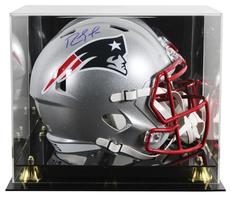 Patriots Randy Moss Signed Full Size Speed Rep Helmet W/ Case BAS Witnessed