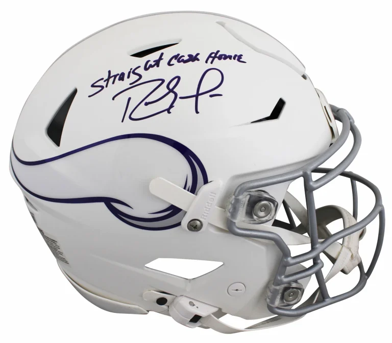 Vikings Randy Moss Signed 2024 On-Field Alt Speed Flex Full Size Helmet BAS Wit