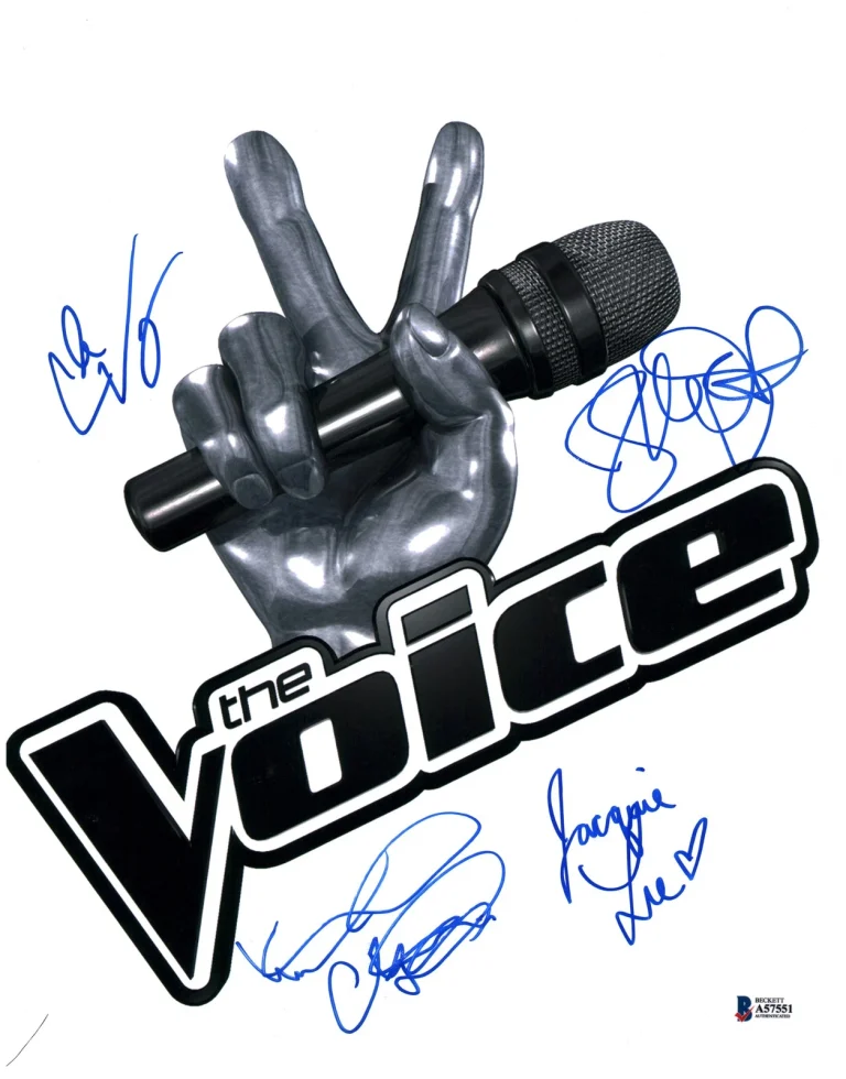 The Voice (4) Lee, Vosbury, Champlin & Wolpert Signed 11x14 Photo BAS #A57551