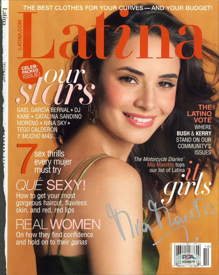 Mia Maestro Authentic Signed October 2004 Latina Magazine Cover PSA/DNA #AQ49870