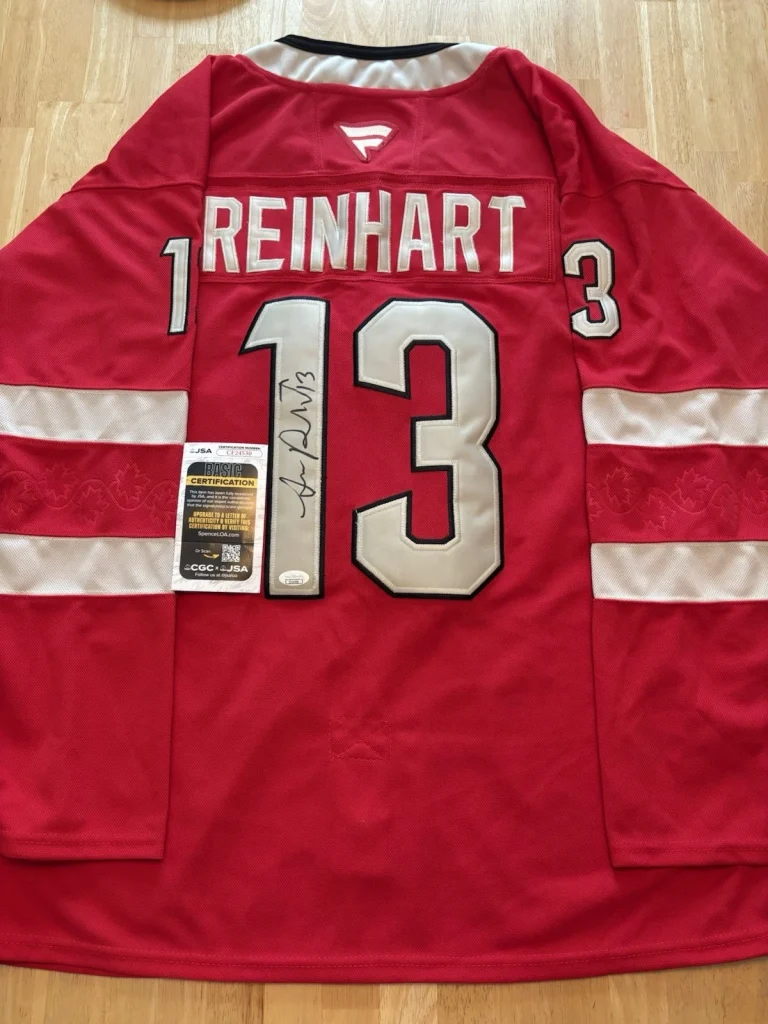 Sam Reinhart Signed Autographed Team Canada olympics  Jersey Panthers JSA COA