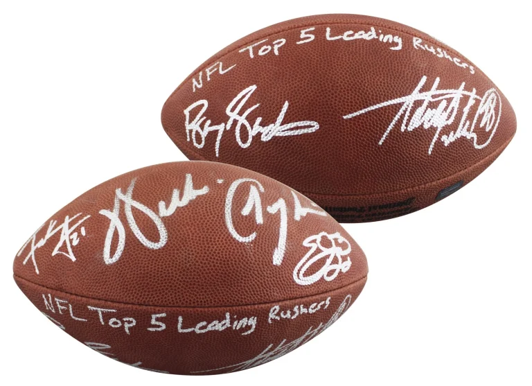 NFL Leading Rushers (5) Payton Smith Sanders Signed Official Nfl Football BAS 2