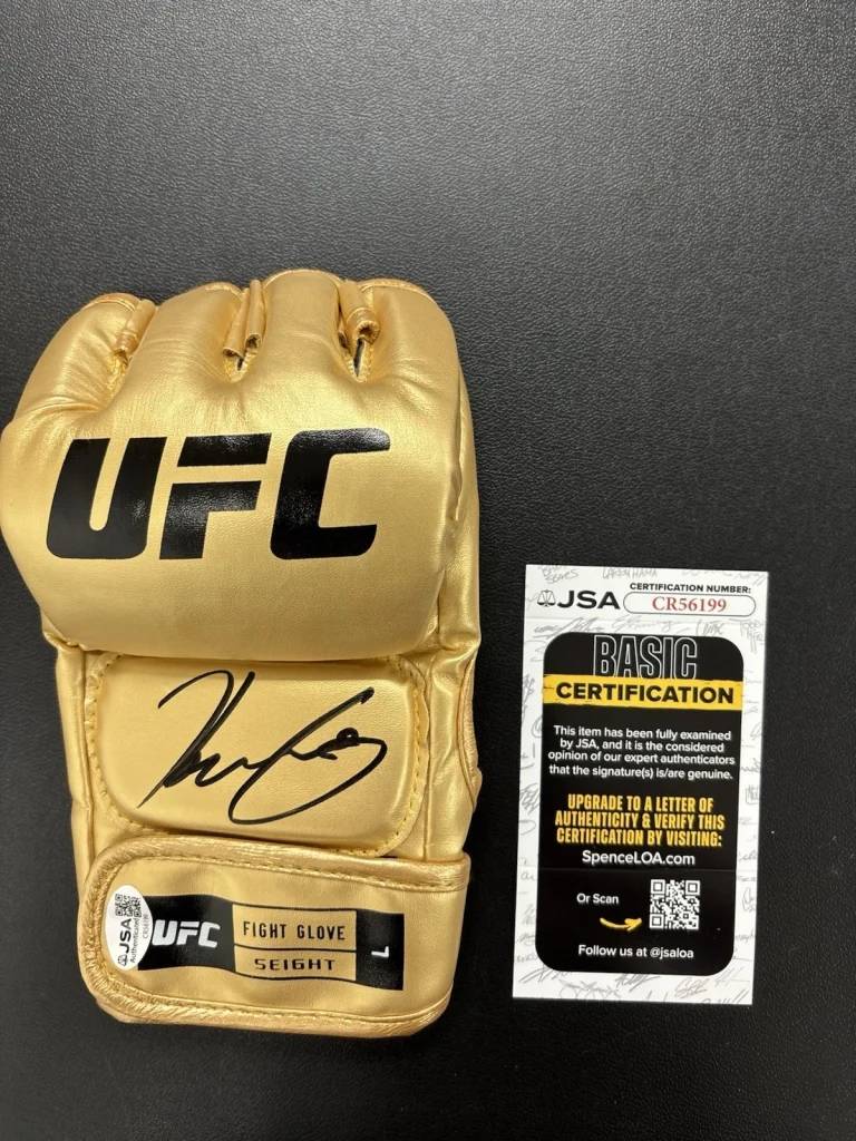 CARLOS ULBERG SIGNED Autographed Gold UFC GLOVE JSA COA