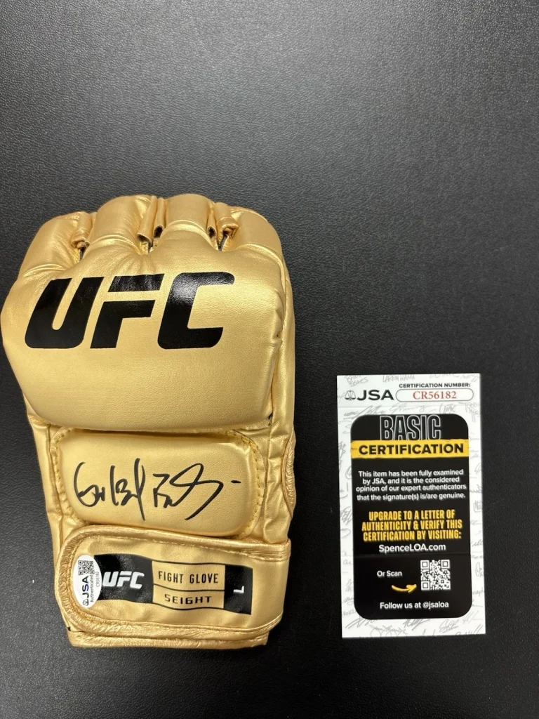 Gilbert Burns Signed Autographed Ufc Gold Glove Legend El Durinho. JSA Coa