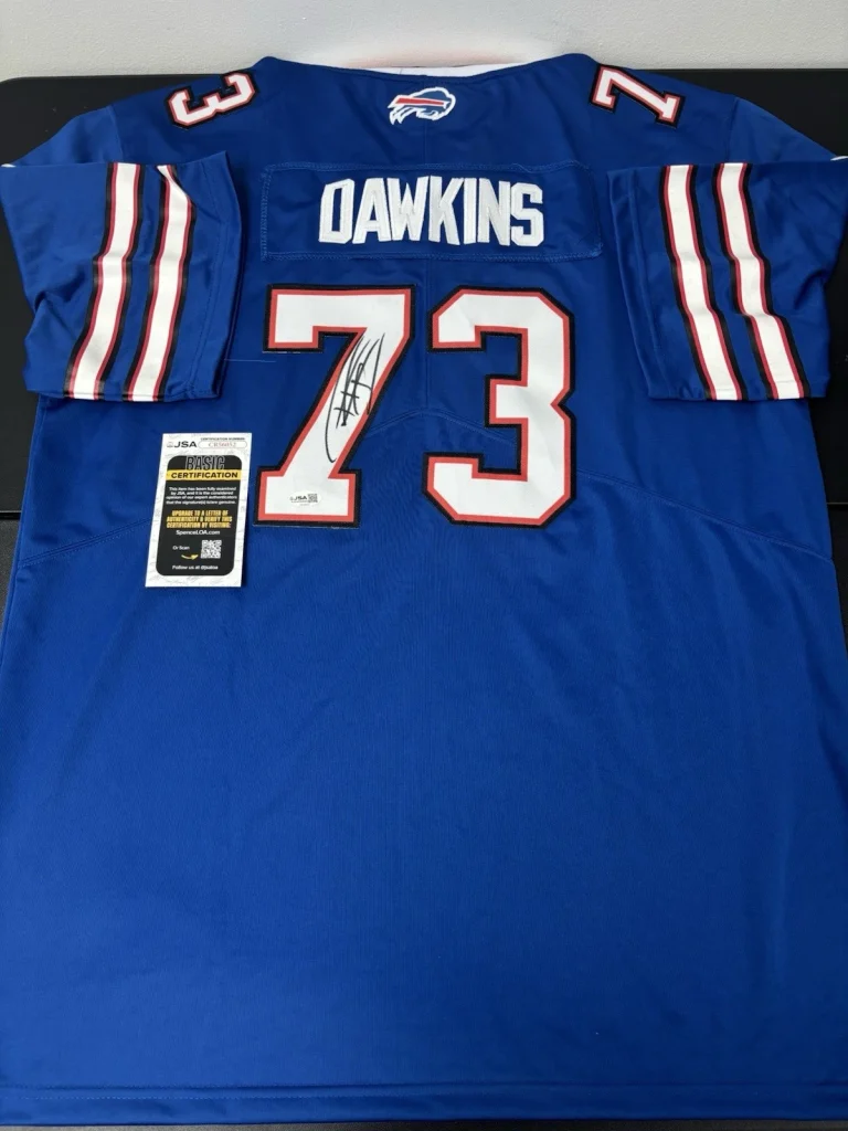 DION DAWKINS SIGNED Autographed Buffalo BILLS JERSEY. JSA Coa Rare
