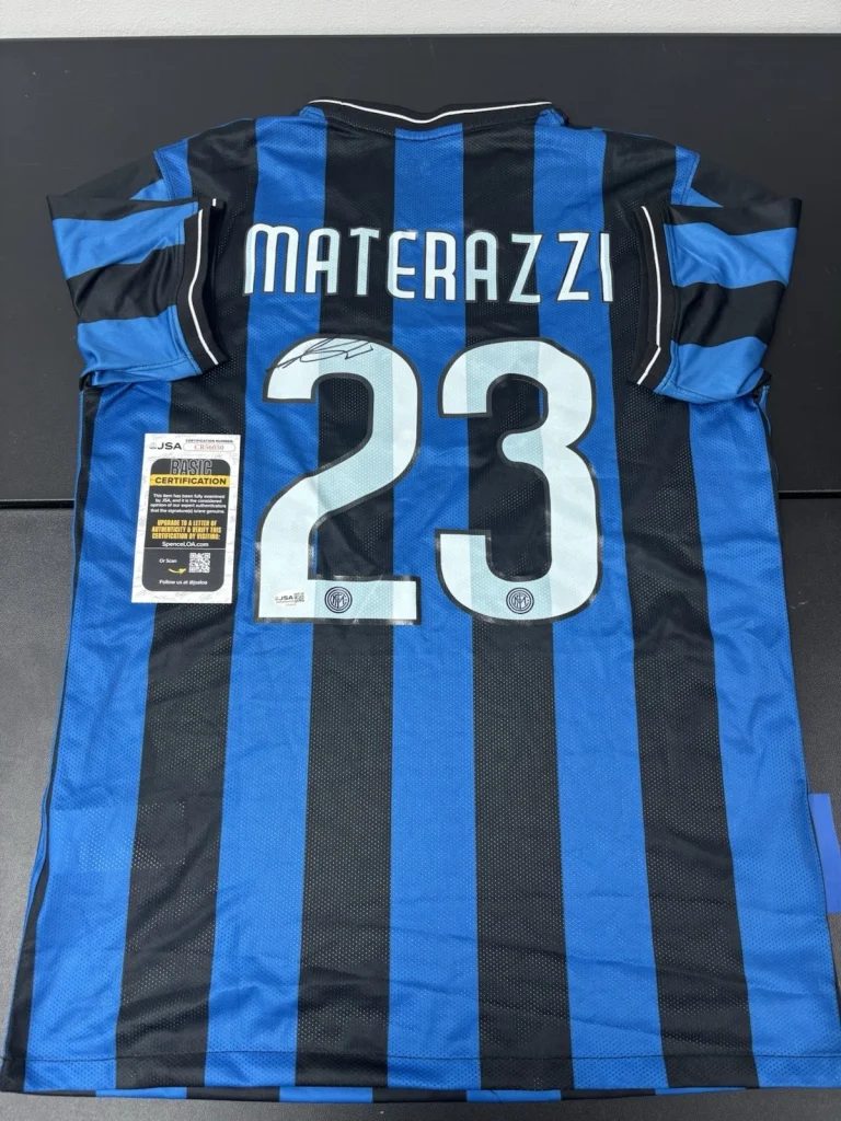 Marco Materazzi Signed Autographed Inter Milan Jersey. JSA Coa