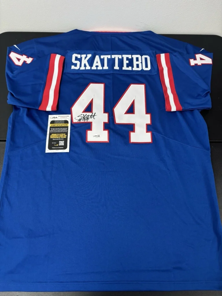 CAM SKATTEBO AUTOGRAPHED SIGNED NEW YORK GIANTS NFL JERSEY. JSA Coa