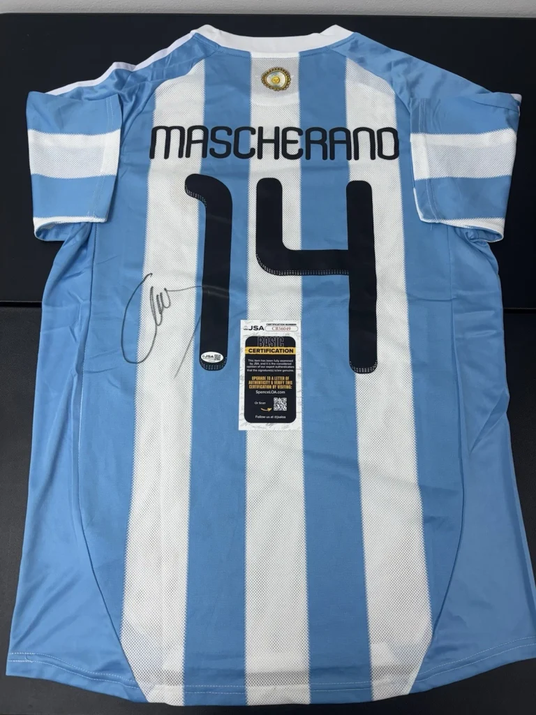 Javier Mascherano Signed Autographed  Argentina Jersey. Jsa Coa