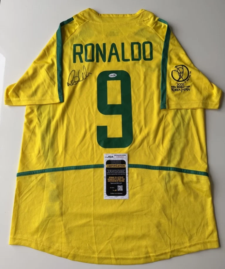 Ronaldo Nazario Autographed Brazil Soccer Jersey World Cup Star FIFA JSA COA