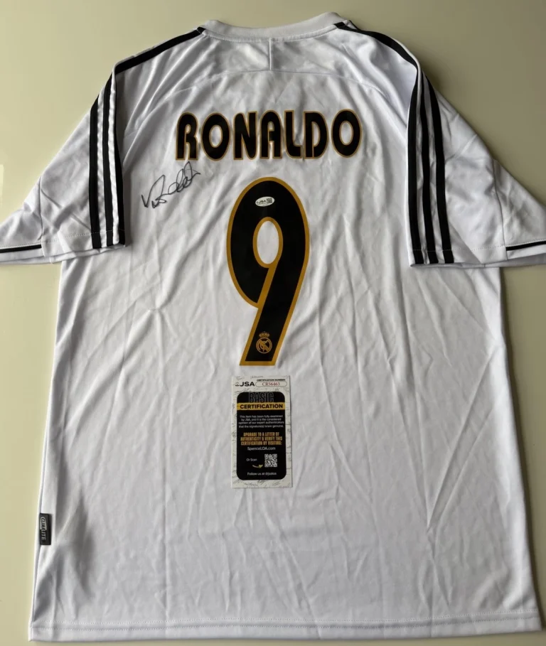 Ronaldo Nazario Real Madrid Autographed Soccer Jersey Brazil Legend JSA COA