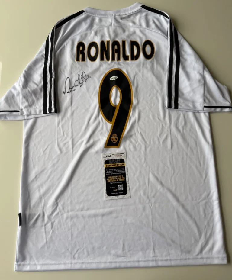 Ronaldo Nazario Real Madrid Autographed Soccer Jersey Brazil Legend JSA COA