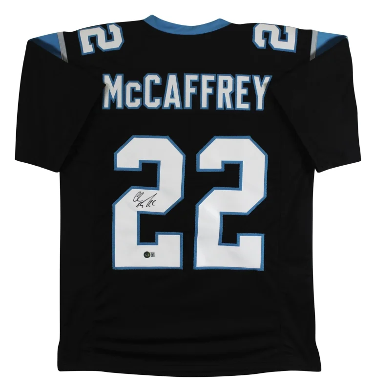 Christian McCaffrey Authentic Signed Black Pro Style Jersey BAS Witnessed
