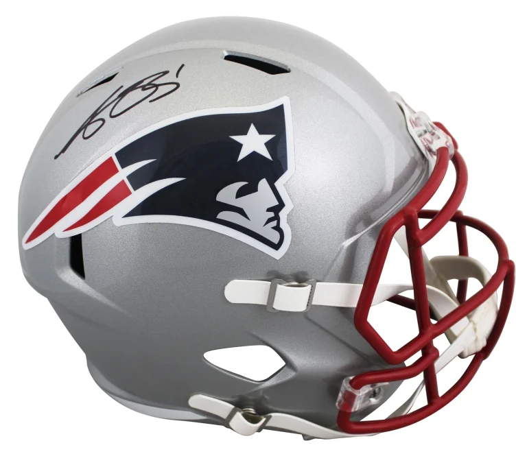 Patriots A.J. Brown Authentic Signed Full Size Speed Rep Helmet BAS Witnessed