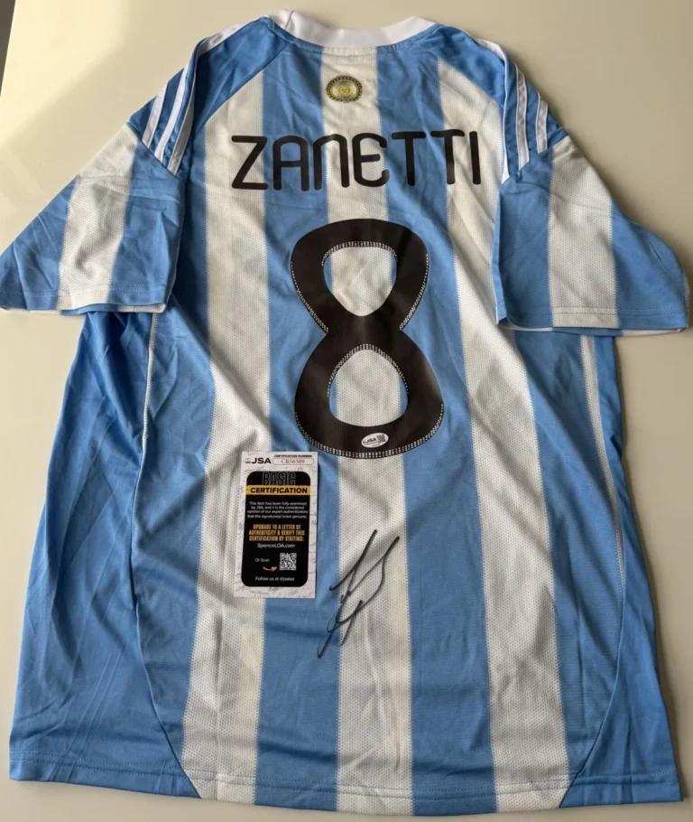 Javier Zanetti Autographed Argentina Jersey World Cup Star JSA COA