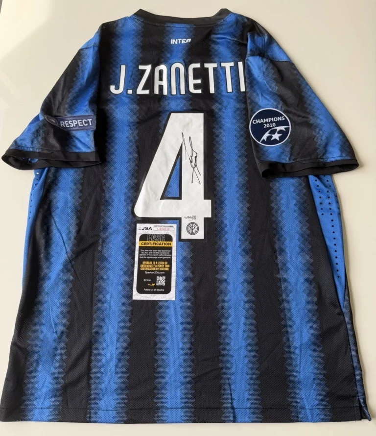 Javier Zanetti Autographed Inter Milan Jersey Argentina Star JSA COA